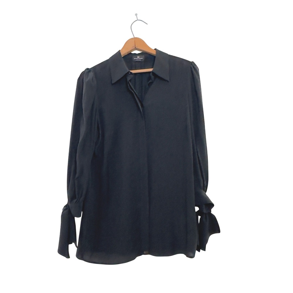 Elisabetta Franchi Blouse Black Crepe IT - size 10 (42)